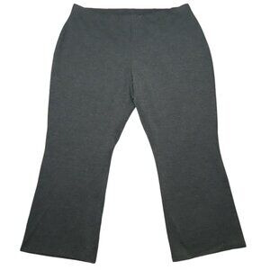 Dialogue Trouser Pants Womens Plus 2X Gray Elastic Waist Stretch Heather